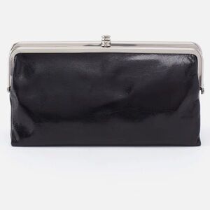 HOBO Lauren clutch wallet black patent leather